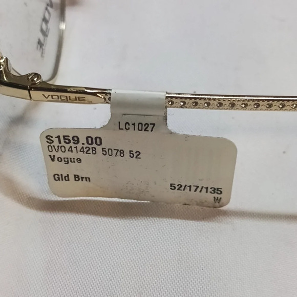 NWT WOMEN\'S VOGUE EYEGLASS FRAMES 4142 GOLD BROWN main image 4